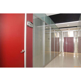铝合金隔墙*型材 两层钢化玻璃中间百叶隔墙