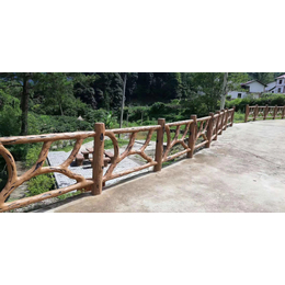 供应仿生态木树藤护栏景区防护水泥栏杆使用寿命长