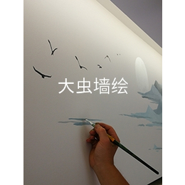 成都温江大虫墙绘手绘墙绘的步骤