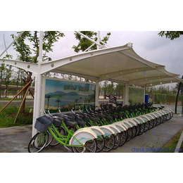 设计安装轻钢膜结构自行车篷商务楼软件园区自行车棚 