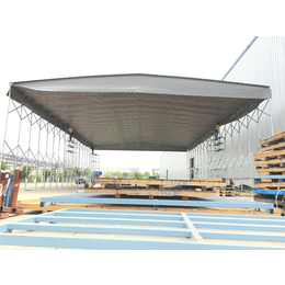 上海市嘉定区车间用屋顶伸缩雨棚屋顶移动棚工厂仓库推拉活动棚
