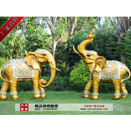 铜大象雕塑加工-北京铜大象雕塑-艾品雕塑
