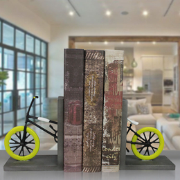 树脂工艺品创意欧式家居办公室书房自行车书靠摆件树脂礼品定制