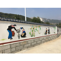 漳州手绘墙_橙与蓝_餐厅手绘墙