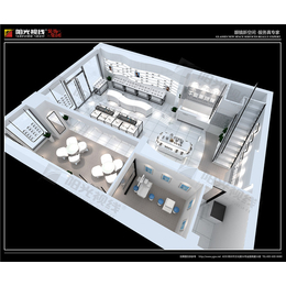 眼镜店装修效果图设计阳光视线、亚克力眼镜展柜、舒兰眼镜展柜