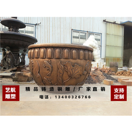 西安铜大缸|艺航铜雕厂|黄铜大缸