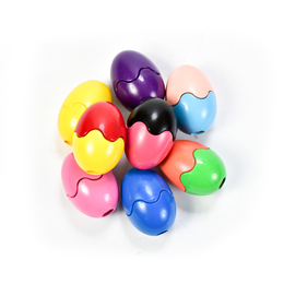 德国设计lubek可水洗安全12色趣味蜡笔蛋壳型儿童益智玩具