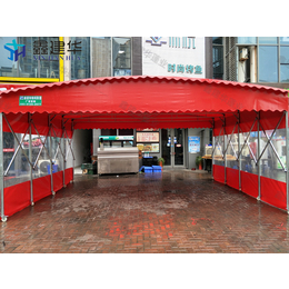 上海电动雨棚 广告雨篷  店门口推拉蓬现场勘查设计