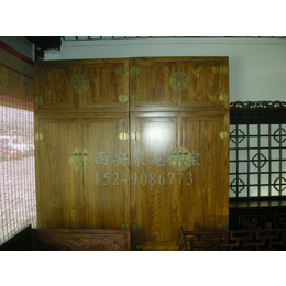 西安仿古实木衣柜定做-红木顶箱柜设计图-中式老榆木衣柜厂家