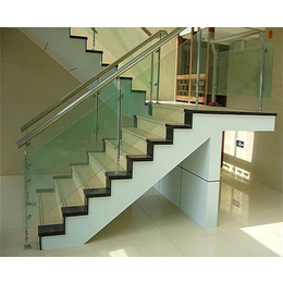 不锈拉丝玻璃楼梯、杭州美家楼梯(在线咨询)、桐庐县玻璃楼梯