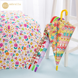RST外贸花边直杆儿童雨伞自动长柄创意小学生可爱卡通雨伞批发