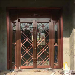 庭院仿铜门怎么卖|庭院仿铜门|国强铝塑门窗厂质量好