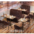 复古咖啡厅西餐厅奶茶甜品店铜钉卡座沙发火锅店拉扣沙发桌椅组合缩略图1