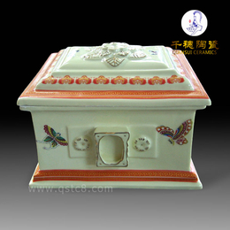 骨灰盒定做殡仪馆通用款式有几种 景德镇千穗陶瓷骨灰盒批发
