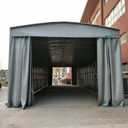 上海市奉贤区工厂活动雨蓬大型移动伸缩推拉篷货运码头折叠雨棚售