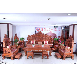 大红酸枝沙发一套多少钱|上海大红酸枝沙发|统发红木工艺精良