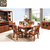 中式现代胡桃木餐桌组合圆形实木餐桌跳台圆桌人餐厅桌椅组合缩略图3