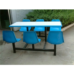 世杰厂家供应员工食堂单位餐厅组合钢制餐桌椅*