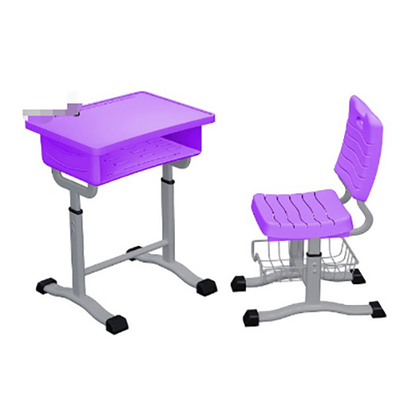 中小学单人单柱单层套管升塑钢课桌椅