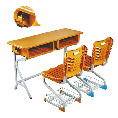 中小学双人R型塑料课桌椅