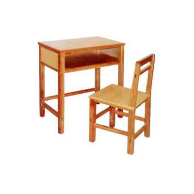 中小学单人实木固定课桌椅