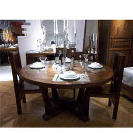 韩嘉木业质优价低(图)-实木圆餐桌椅规格-济南实木圆餐桌椅