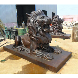 黑龙江故宫铜狮子雕塑厂家-怡轩阁雕塑
