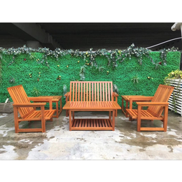 供应2019新款室外实木沙发套装椅_园林户外木质组合桌椅