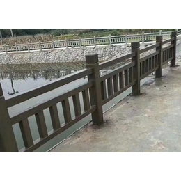 栏杆叔 美丽乡村河道仿木护栏安装流程 水泥仿木河道护栏特点
