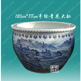 供应手绘青花陶瓷大缸 直径1.2米陶瓷缸价格 鑫腾陶瓷