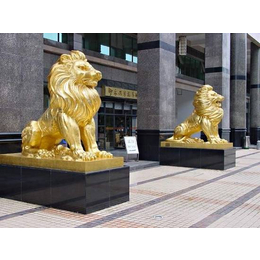 洛阳铜狮子价格-河北鼎泰雕塑-汇丰铜狮子价格