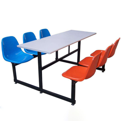 6位塑料固定椅餐桌