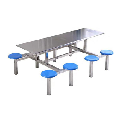 8位玻璃钢固定圆凳餐桌