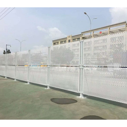 珠海道路工程围挡 镀锌冲孔围栏 工地防护栏 江门施工冲孔围墙