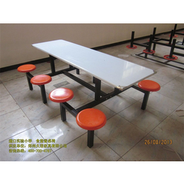 郑州久诺学生餐厅桌椅  小吃店不锈钢快餐桌椅组合