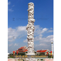 清朝石雕龙柱价格 本地石材石雕龙柱制作图 文化柱加工厂