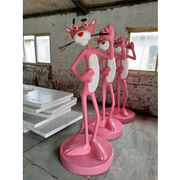 供应卡通粉红豹玻璃钢雕塑摆件