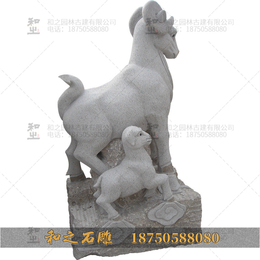  动物石雕定制 芝麻白十二生肖玉石雕刻图片 工艺