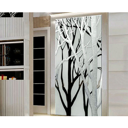 创美-10年专注品质-合肥玻璃背景墙-艺术玻璃餐厅背景墙