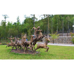 世隆铜雕-广场铜鹿雕塑定做-浙江铜鹿雕塑定做