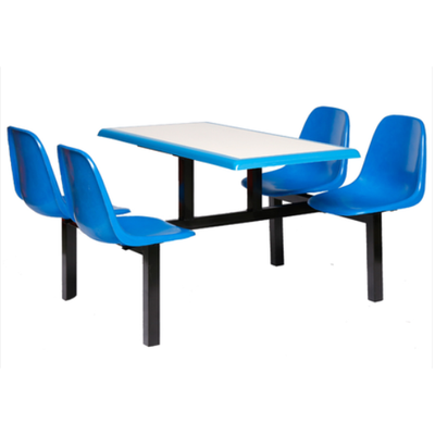 4位玻璃钢固定椅餐桌
