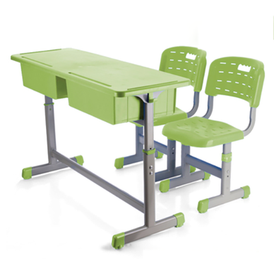 中小学双人单柱单层套管升降课桌椅
