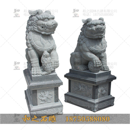  银行浙江石狮子石雕狮子 大型石雕石狮子价格