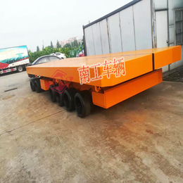 120吨载重王无动力平板拖车带升降功能