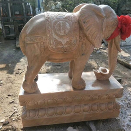 大同汉白玉大象雕塑价格-乾锦工艺品