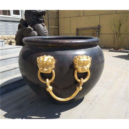 铜大缸尺寸定制(图)-高度1米铜大缸摆件-铜大缸
