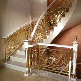 铜艺雕花楼梯护栏设计魅力无所不在