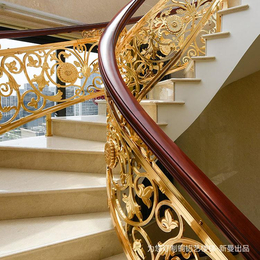 亳州铜艺镜面K金护栏可驾驭多种雕花楼梯装饰