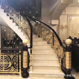 胶南酒店纯铜楼梯扶手图片 看过后脑海里经常浮现铜楼梯的画面