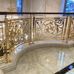 上海铜艺酒店楼梯扶手护栏通透明亮